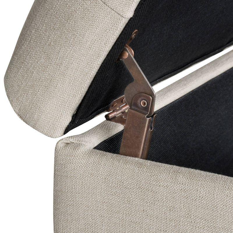 Classic Large Tufted Storage Bench Light Gray - HomePop: Upholstered Ottoman, Bedroom & Entryway Seating