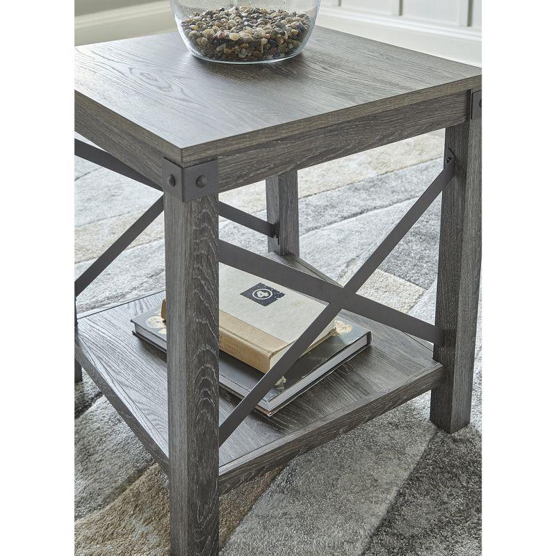 Signature Design by Ashley Casual Freedan End Table, Grayish Brown