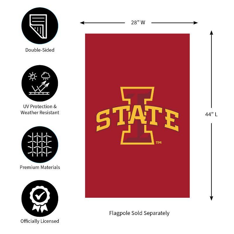 Evergreen NCAA Iowa State University Applique House Flag 28 x 44 Inches Outdoor Decor for Homes and Gardens