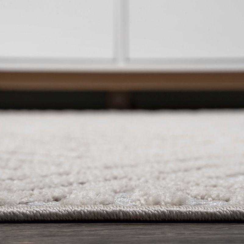 5'x8' Jordan High-Low Pile Art Deco Geometric Indoor/Outdoor Area Rug, Beige - JONATHAN Y