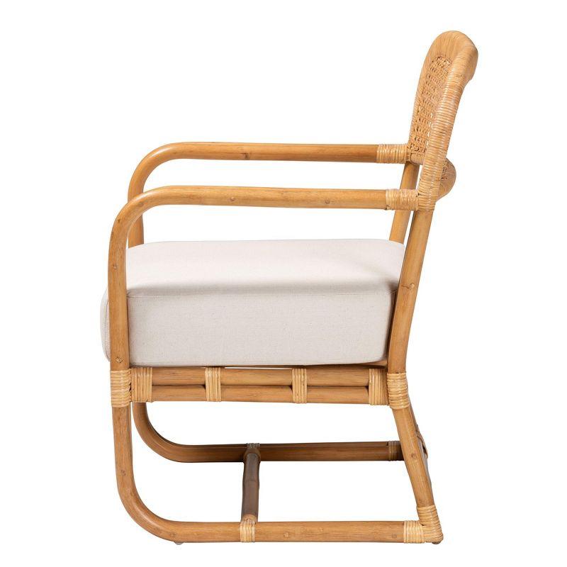 bali & pari Ailith Modern Bohemian Light Honey Rattan Arm Chair