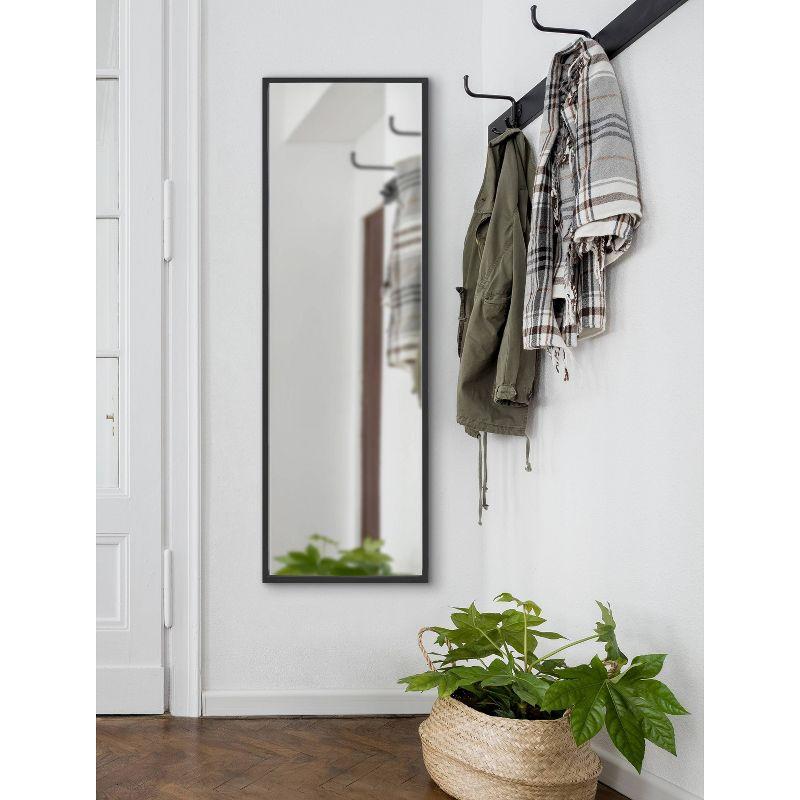 16" x 48" Travis Framed Decorative Wall Mirror Black - Kate & Laurel All Things Decor: Modern Rectangle, MDF Frame, No Assembly Required