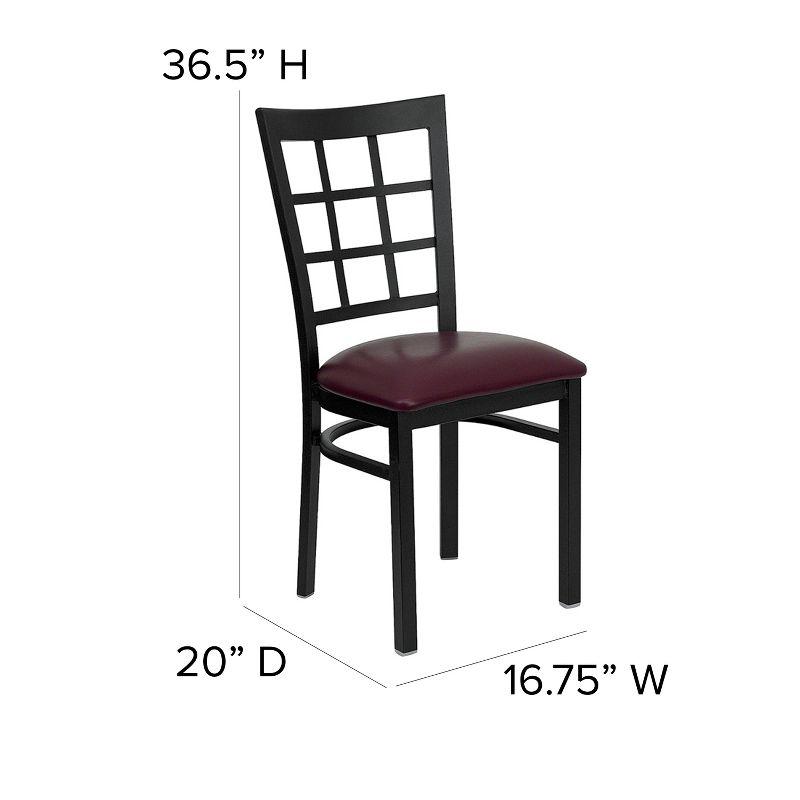 Hercules Series Black Window Back Chair with Burgundy Vinyl Seat