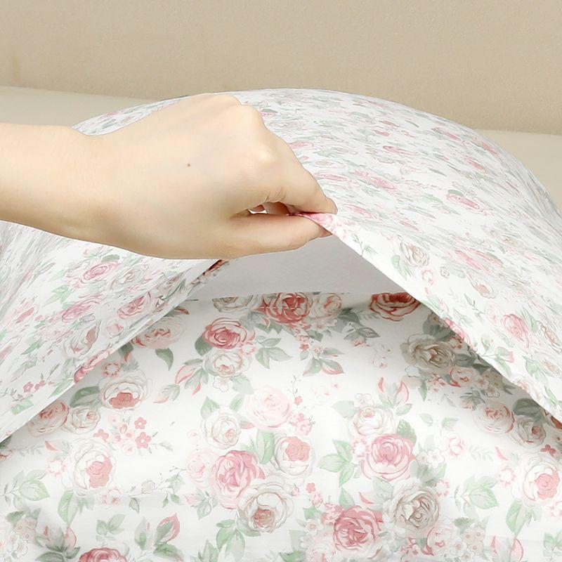 Unique Bargains 100% Cotton Floral Pillowcase with Envelope Closure for Hair and Skin Set of 2