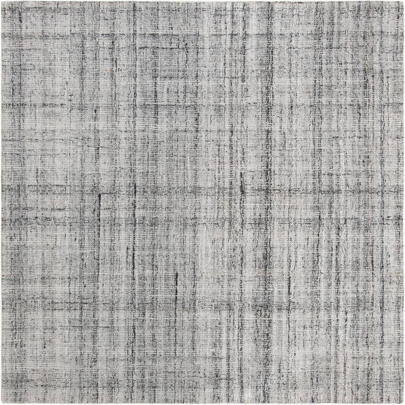 Abstract ABT150 Handmade Tufted Area Rug - Grey/Ivory - 6'-0" x 6'-0" Square - Safavieh