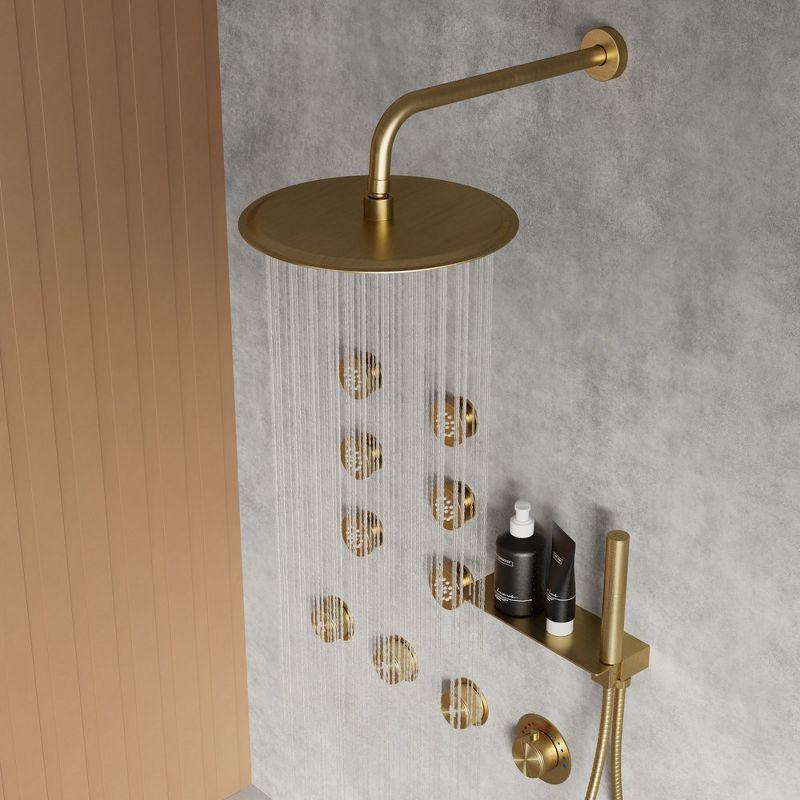 Thermostatic Shower System 12" Rain Shower Head withHandheld Spray,Shower Faucet Set with Valve Trim Kit