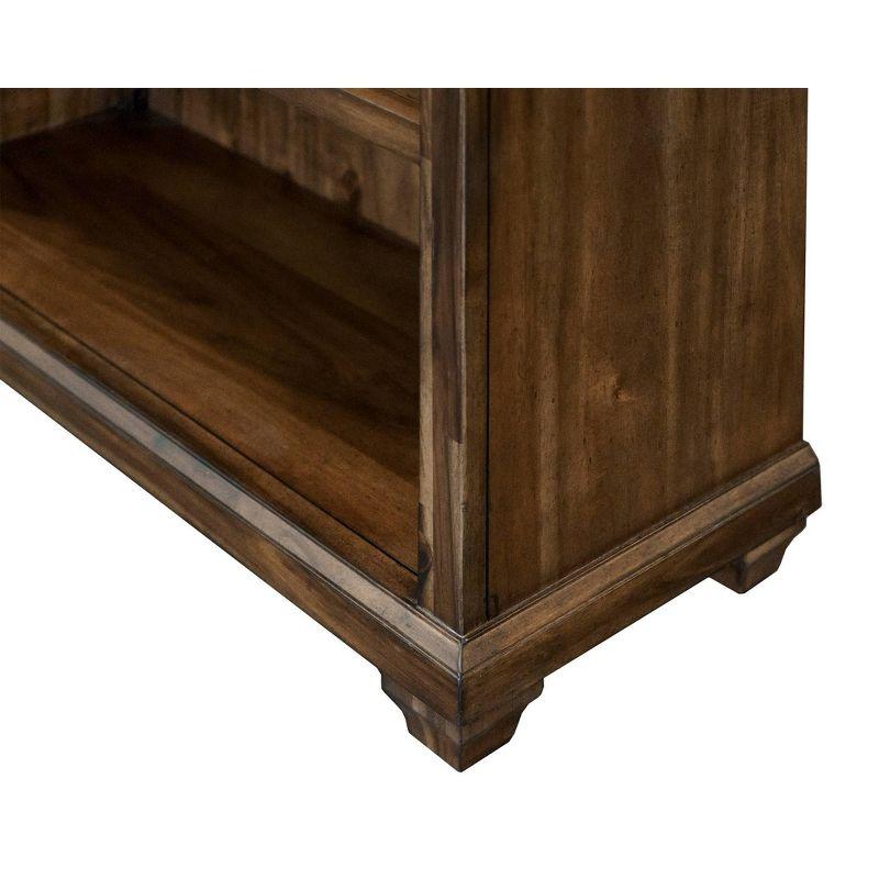 74" Porter Traditional Wood Open Bookcase Brown - Martin Furniture: Vintage Herringbone, No Assembly Required