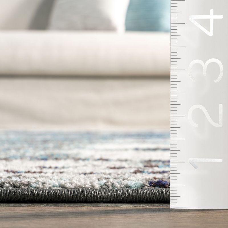 Nuloom Haydee Abstract 7x9 Indoor Area Rug for Living Room Bedroom Dining Room Kitchen, Teal/Ivory