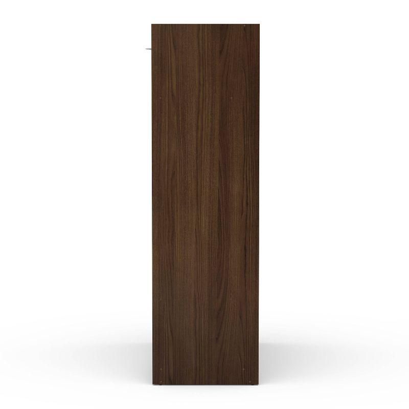 Denmark 2 Sliding Doors Clothing Armoire Dark Brown -Polifurniture: Modern Storage Wardrobe with Fixed Shelves, Aluminum Hardware