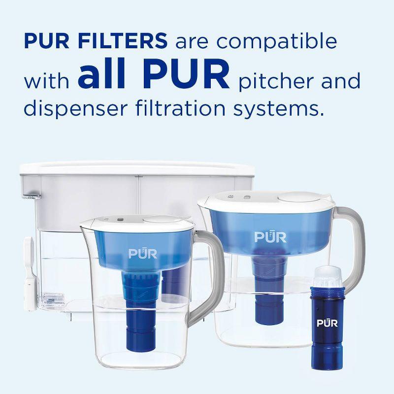 PUR PLUS Water Pitcher Replacement Filter - 3pk - PPF951K3: Reduces Odors, Filters Chlorine & Mercury, Blue