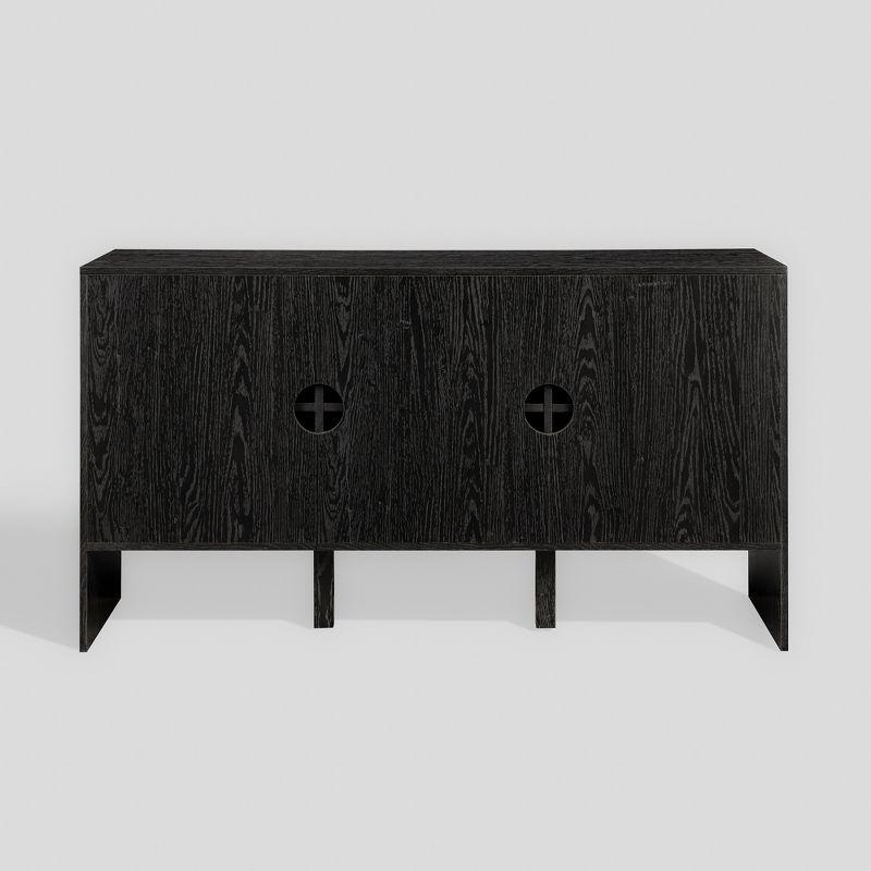 Modern Staggered Vertical Accent 3 Door Sideboard - Saracina Home