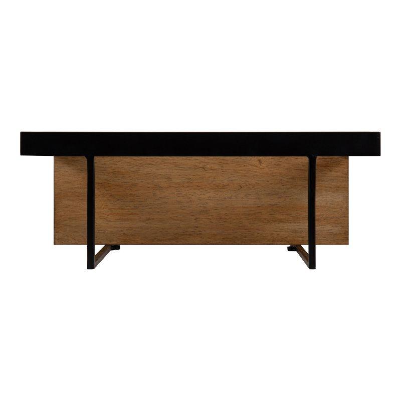 Kate and Laurel Kercheval Rectangle Metal Accent Shelf, 15x32, Rustic Brown