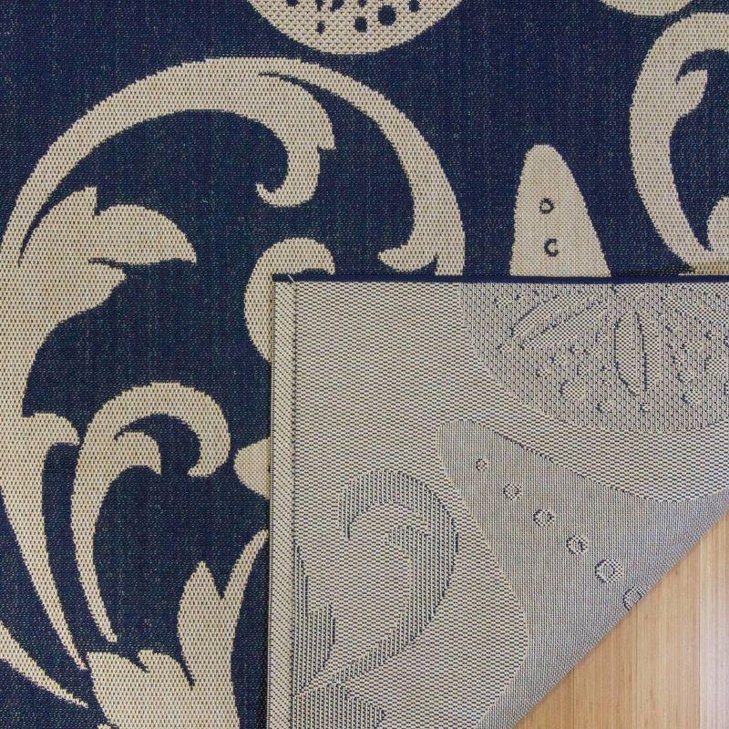 Gertmenian Paseo Canoa Navy Blue/Beige Nautical Sea Life Indoor/Outdoor Flatweave Area Rug