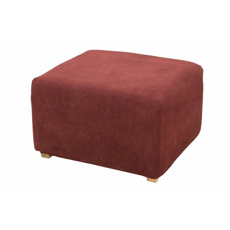 Stretch Pique Box Cushion Ottoman Slipcover