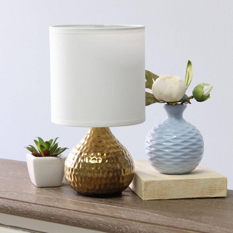 Hammered Drip Mini Table Lamp with Fabric Shade - Simple Designs