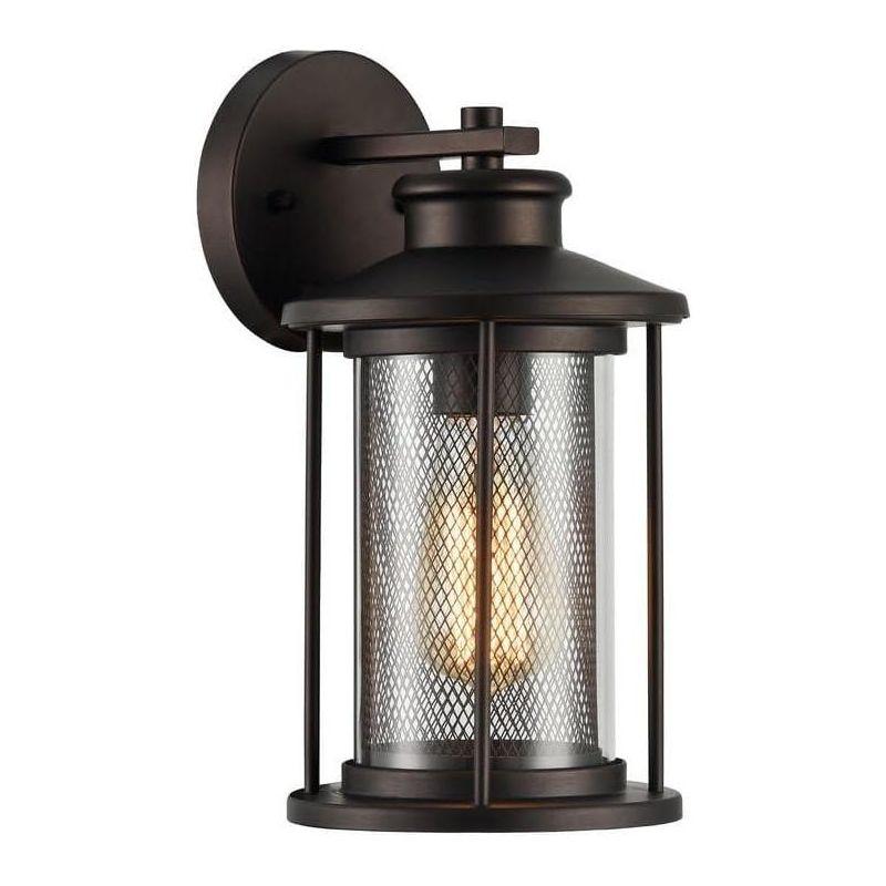 Chloe Lighting Crichton Transitional 1 Light Rubbed Bronze Outdoor Wall Sconce 11 Inch Tall