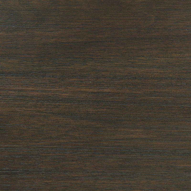 Picket House Furnishings Simms Round Standard Height Dining Table Walnut: 54" Tempered Glass Top, Mid-Century Modern, Seats 4