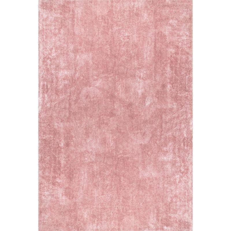 nuLOOM 3' x 5' Cozy Plush SuperiorWash Area Rug, Machine Washable, Non-Slip, Soft Fluffy Shag Carpet for Living Room Bedroom Nursery, Loni Pink