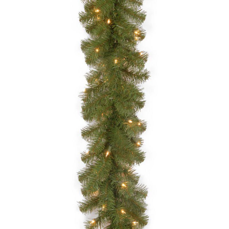 9ft Green Spruce Garland with Dual Color LED Lights