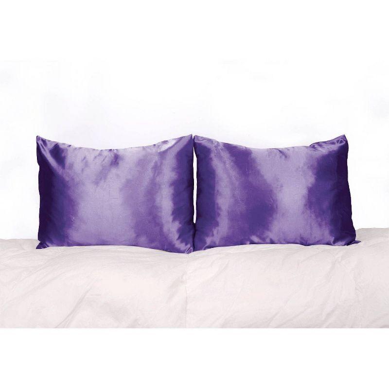 Morning Glamour Standard Satin Solid Pillowcase Set Purple