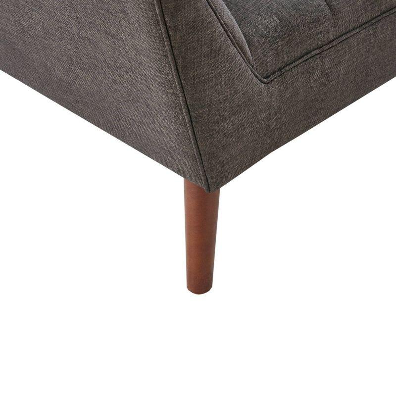 Newport Lounge Chair Charcoal - Ink+Ivy: Mid-Century Modern, Button Tufted, Wood Legs