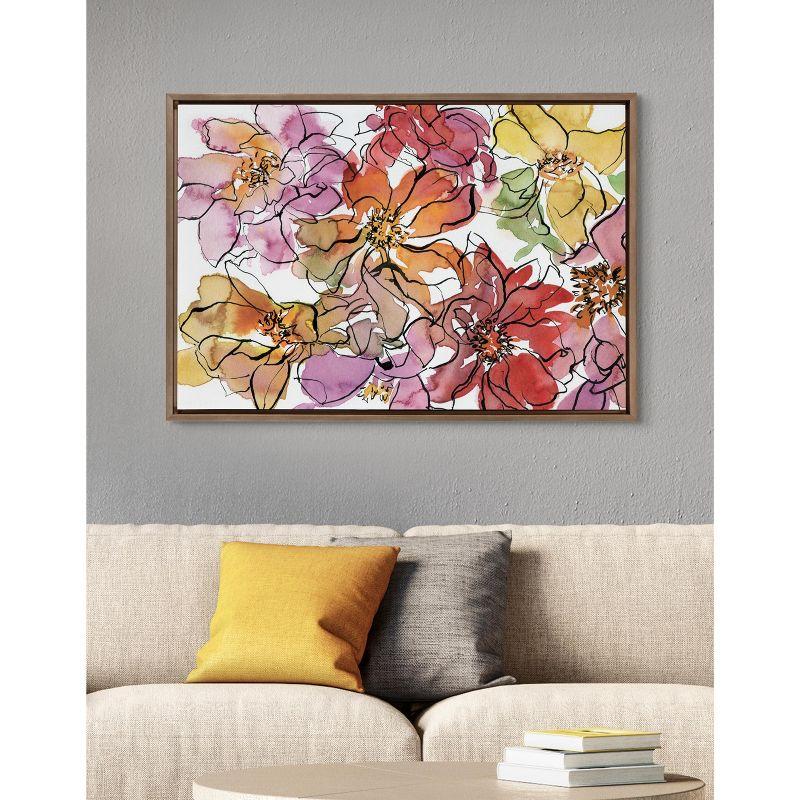 Kate and Laurel Sylvie Delight Framed Canvas by Janet Meinke-Lau, 23x33, Gold