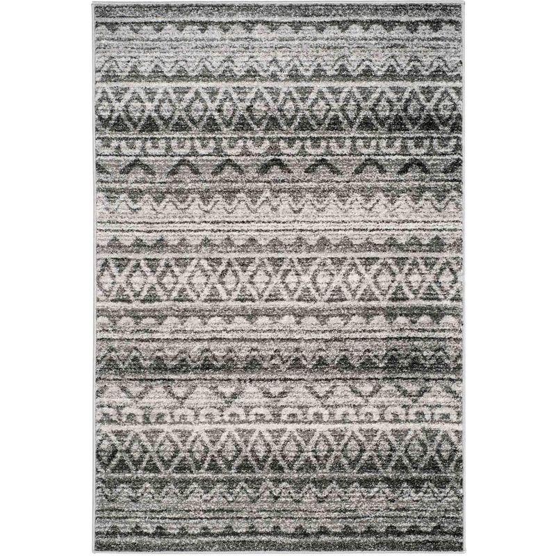 Ivory and Charcoal 4' x 6' Hand-Knotted Reversible Area Rug