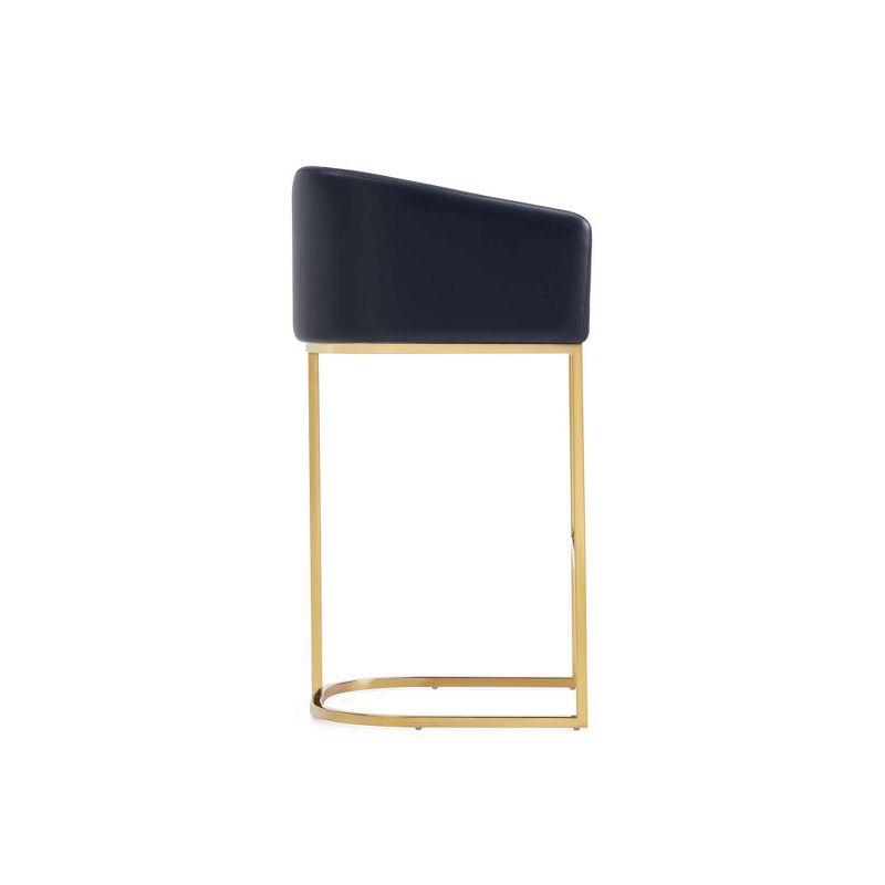 Manhattan Comfort Louvre Barstool Black/Titanium Gold