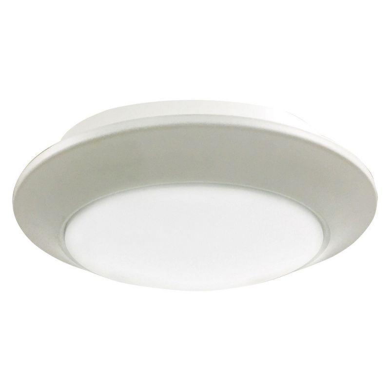 White Glass Round LED Flush Mount Light