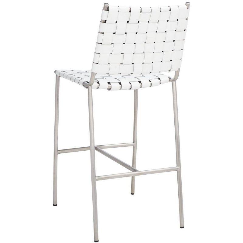 Olenna Woven Counter Stool - BST3011 - White/Silver - Safavieh