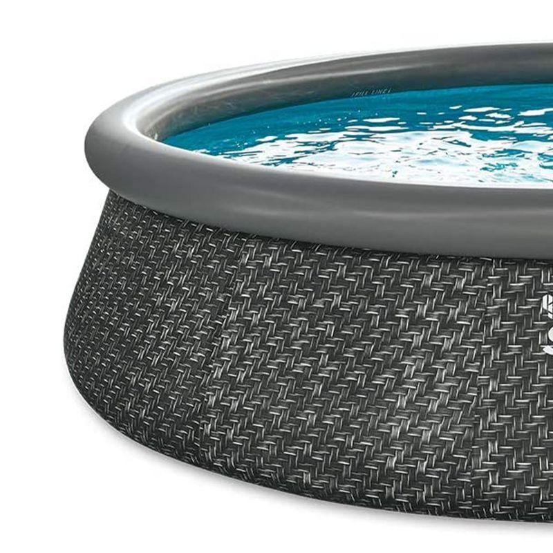 Summer Waves 14' Dark Wicker Round Above Ground Pool with Pump