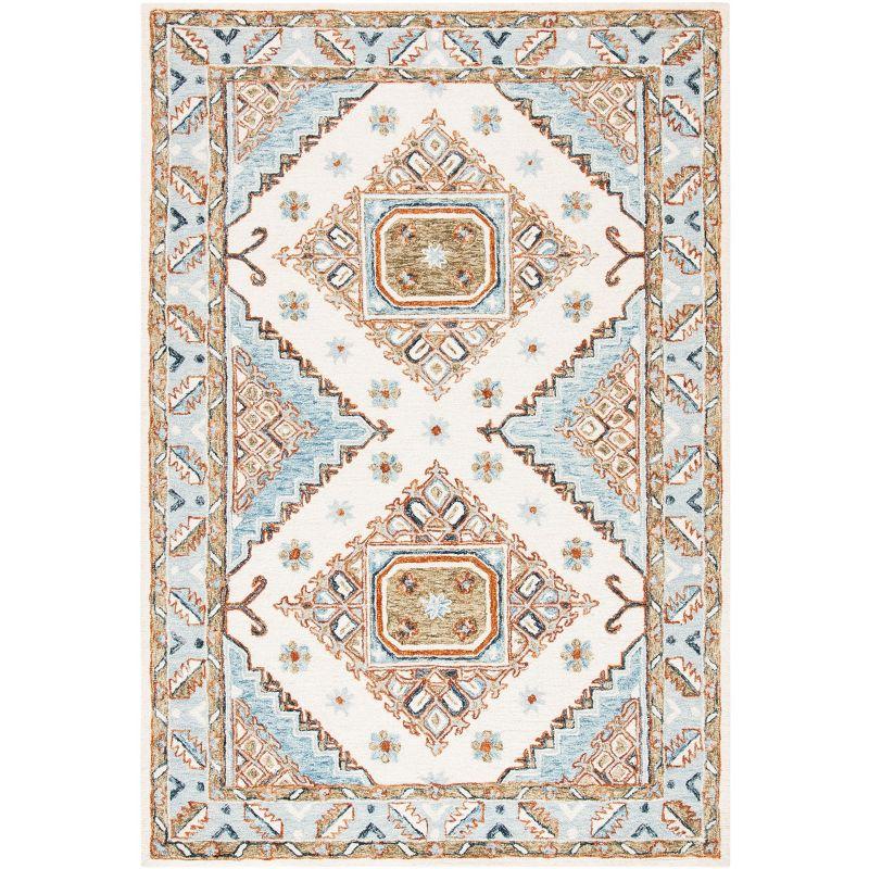 Capri CPR209 Hand Tufted Area Rug - Ivory/Rust - 5'x8' - Safavieh.