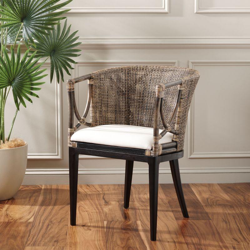 Beningo Arm Chair - SEA4001A - Brown/White - Safavieh