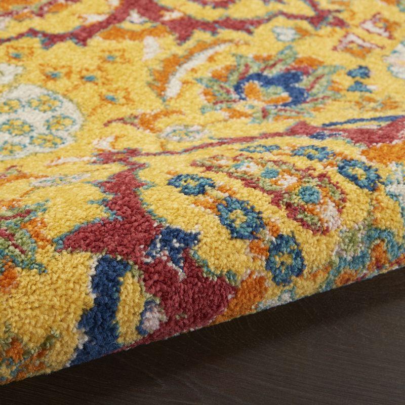 Bohemian Bliss Yellow Floral Synthetic 7' x 10' Area Rug