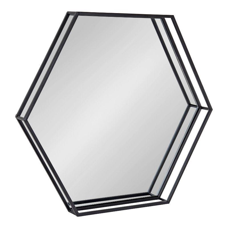 Elegant Hexagon Gold Metal Full-Length Mirror 30"x33"