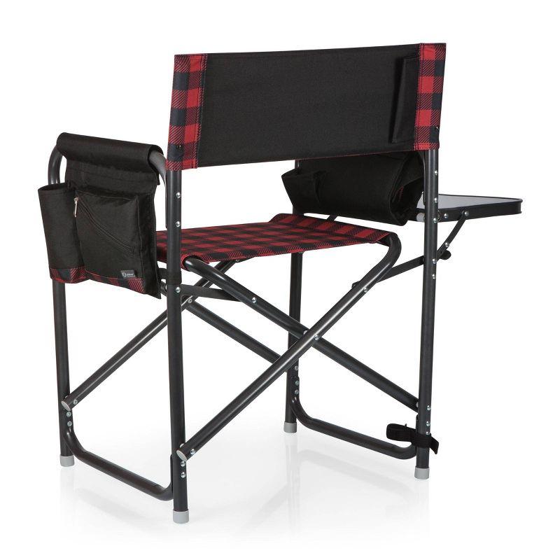 Red & Black Buffalo Plaid Aluminum Outdoor Director's Chair with Side Table