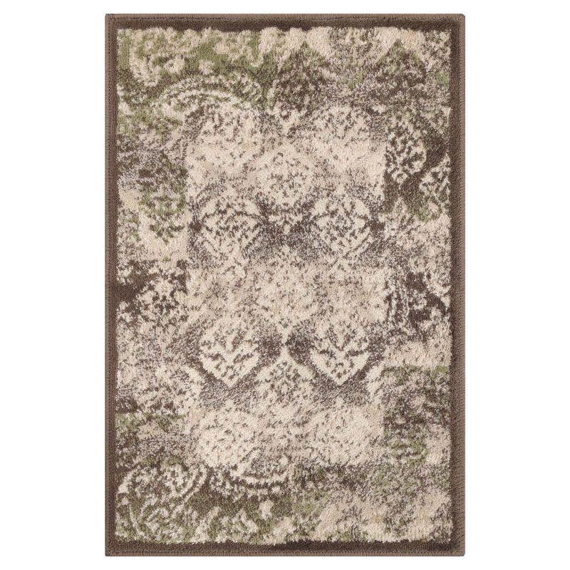Modern Damask Indoor Area Rug or Runner, 2'x3', Brown - Blue Nile Mills