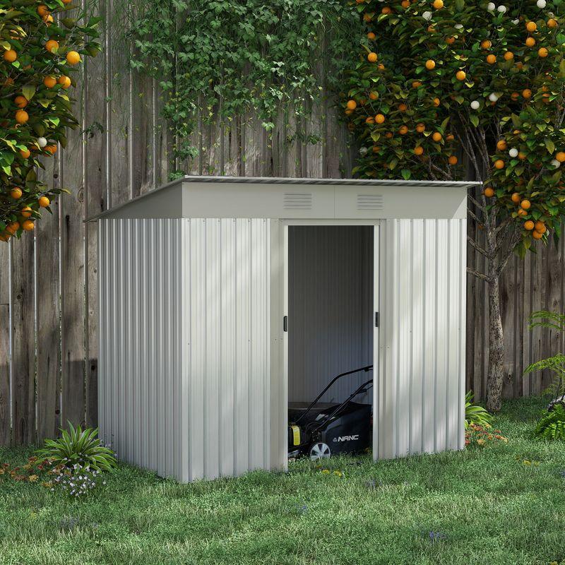 Outsunny Metal Lean-To Storage Shed