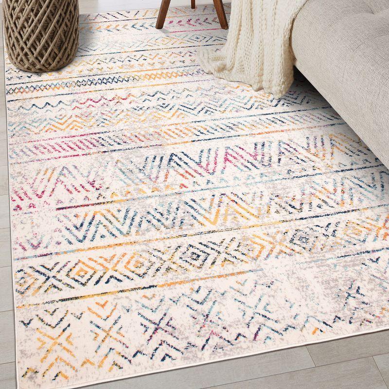 World Rug Gallery Geometric Distressed Bohemian Area Rug