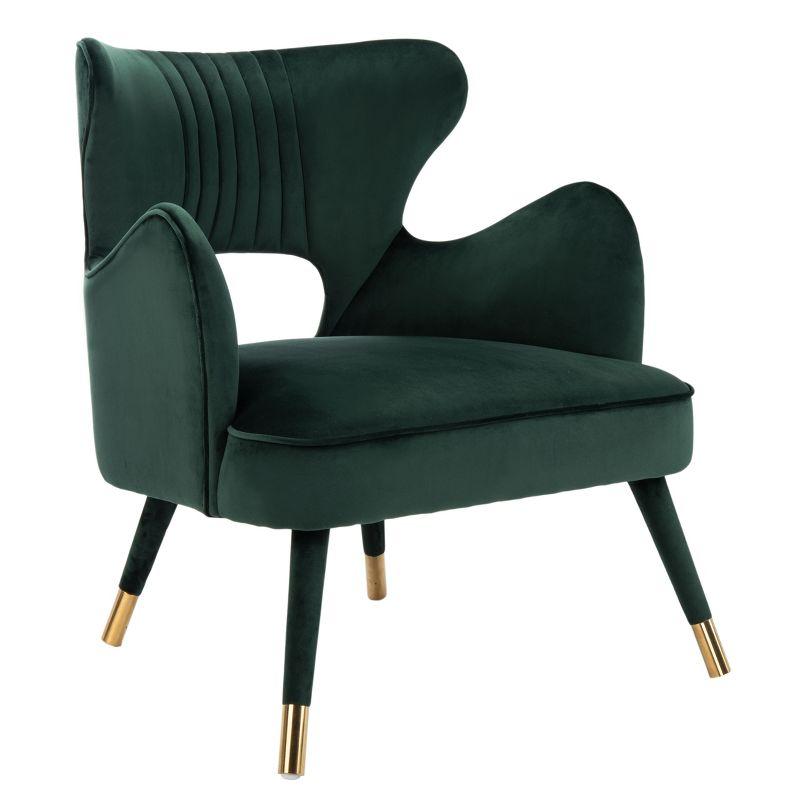 Blair Wingback Accent Chair - ACH4504 - Forest Green/Gold - Safavieh