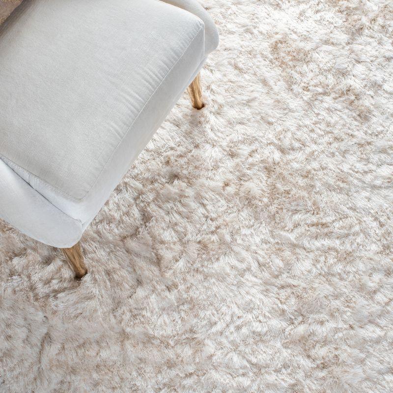 Ivory 3' x 5' Handmade Tufted Shag Area Rug