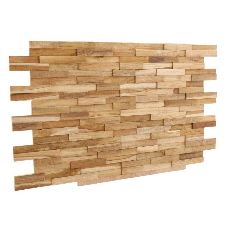 Nordic Teak  (13 sq ft)  Rustic 3D Wall Panels - Brown/Beige