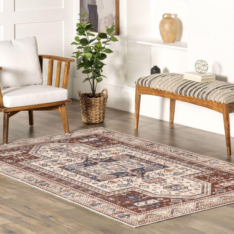 Nuloom Orla Bordered Machine Washable Indoor Area Rug