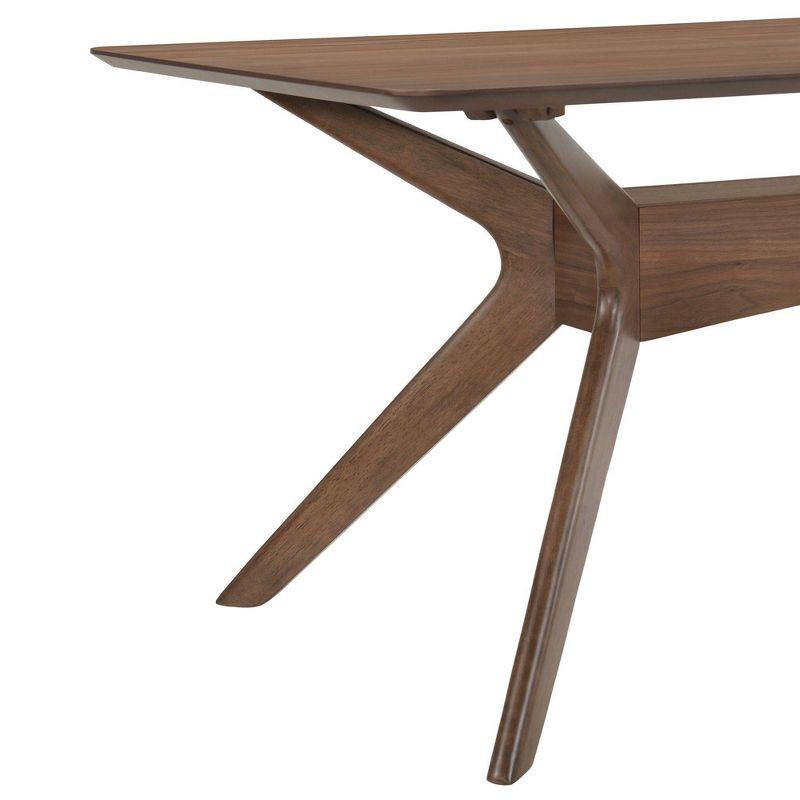 5pc Ronan Dining Set with 4 Armchairs Walnut - Picket House Furnishings: Mid-Century Modern, Rubberwood Frame