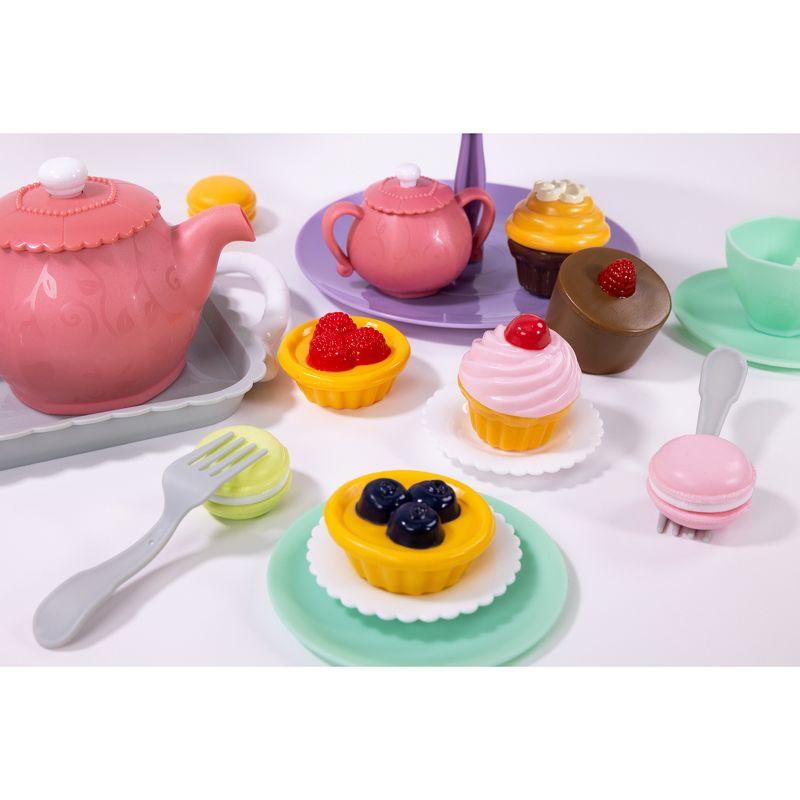 NurtureNature Afternoon Tea Set 25pc - Pink Pot, Desserts, Pretend Play, Ages 3+