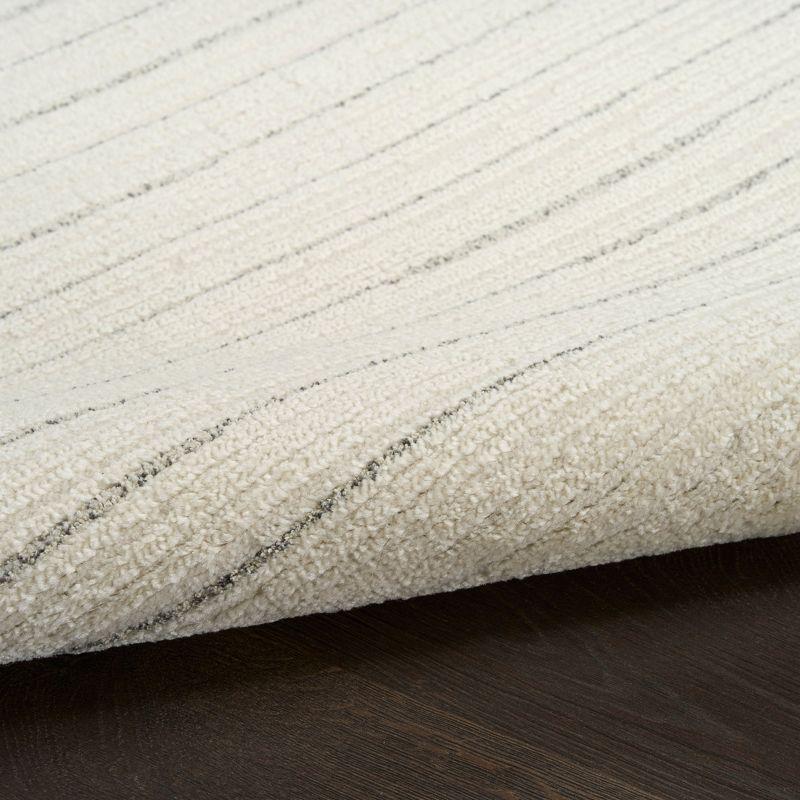 Nourison Hues Scandinavian Stripe Indoor Area Rug Ivory Grey 5'3" x 7'3"