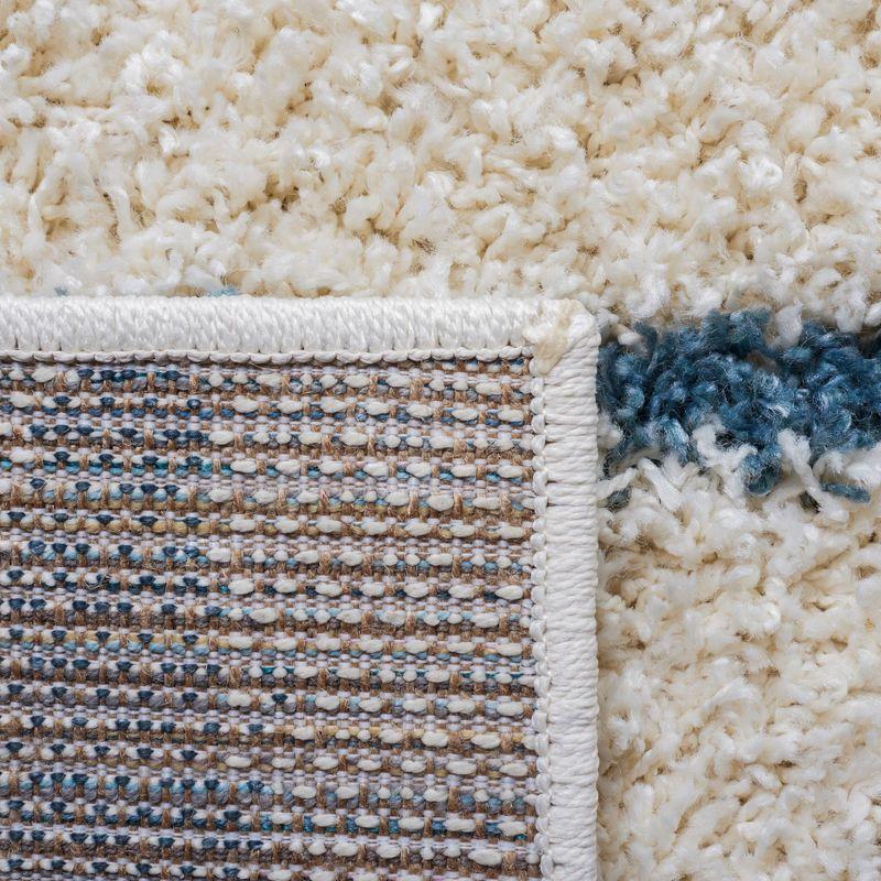 Venus Shag VNS603 Power Loomed Indoor Area Rug - Turquoise/Ivory - 6'7"x6'7" - Safavieh