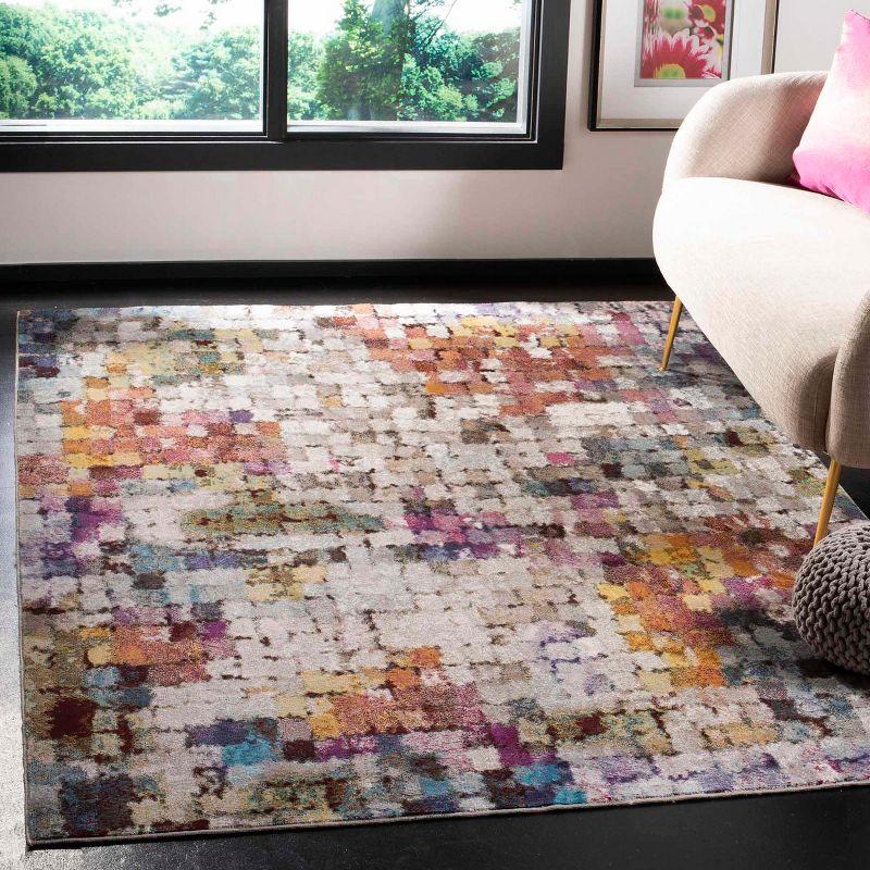 Reversible Multicolor Synthetic 4' x 6' Easy-Care Area Rug