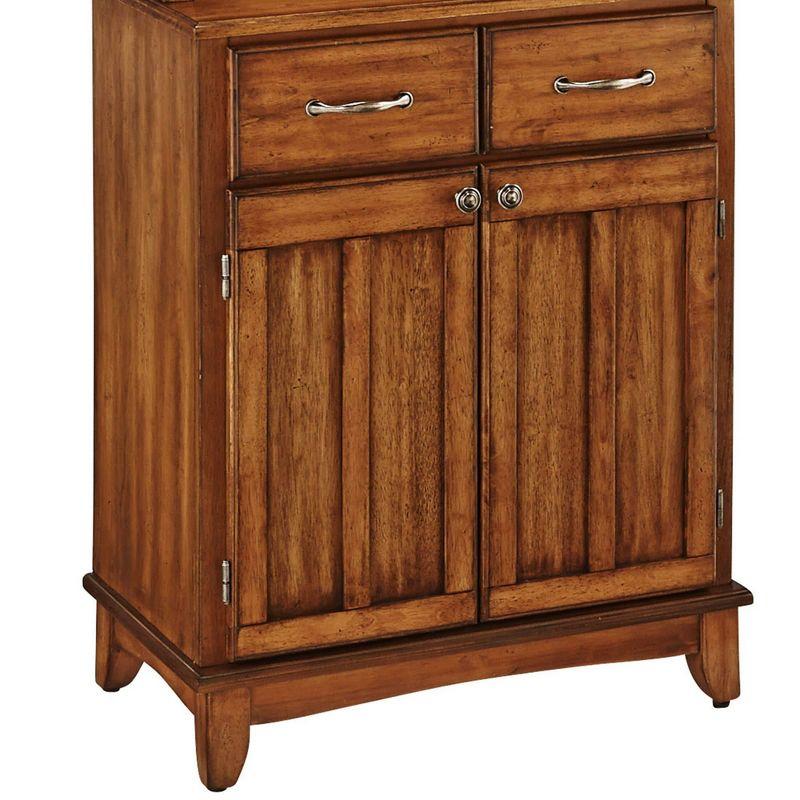 Small Buffet of Buffets Server with Hutch and Oak Top Oak - Homestyles: Traditional Storage, Glass Doors, Adjustable Shelves