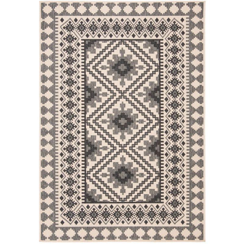Veranda VER099 Power Loomed Indoor/Outdoor Area Rug - Ivory/Slate - 5'3"x7'7" - Safavieh